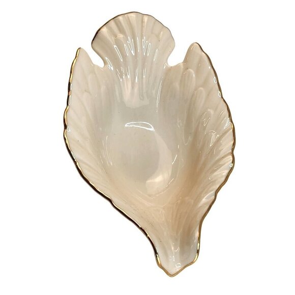 Lenox Dove Candy Bowl Trinket Dish Cream Ivory Porcelain Gold Trim - Picture 9 of 9